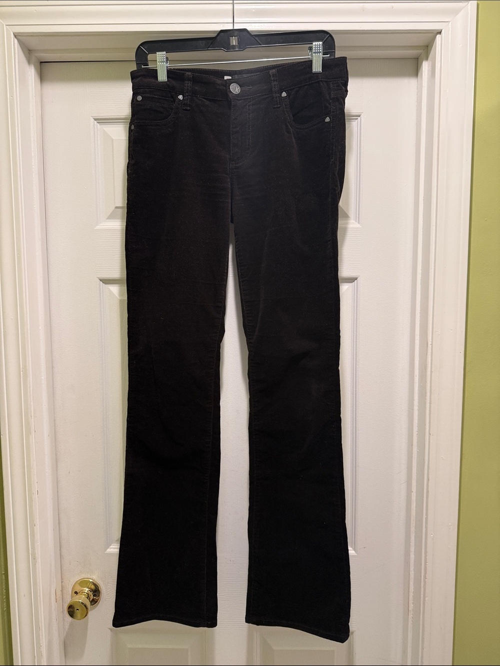 KUT from the Kloth Karen Brown Micro Corduroy Baby Bootcut Pants Size 4 - 33” L